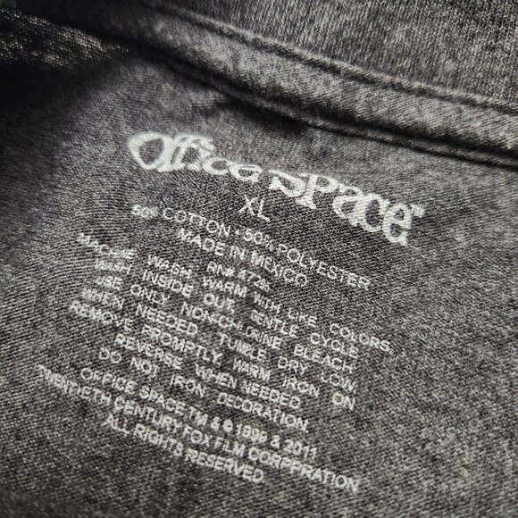 Office Space Red Swingline Stapler Medium Grey T-shirt Size XL - Picture 6 of 6